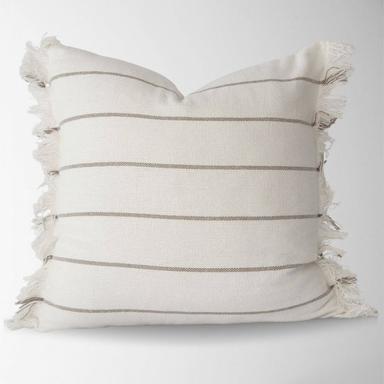 Taylor Striped with Frayed Edge Pillow | 22"