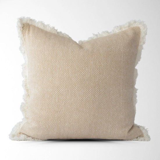 Yari Textured woven Pillow | Tan | 18"