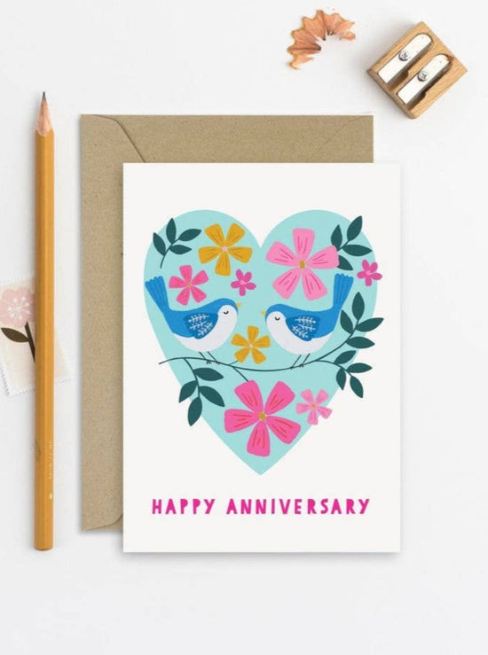 Lovebirds Anniversary Greeting Card
