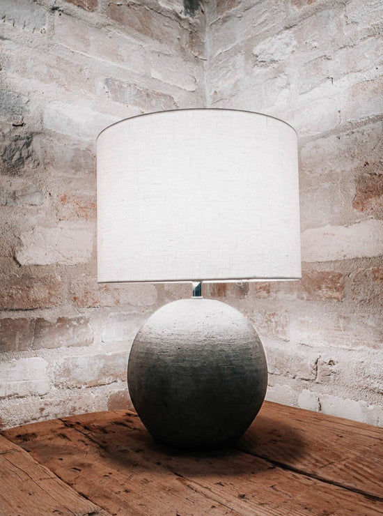 Round Terra-Cotta Table Lamp