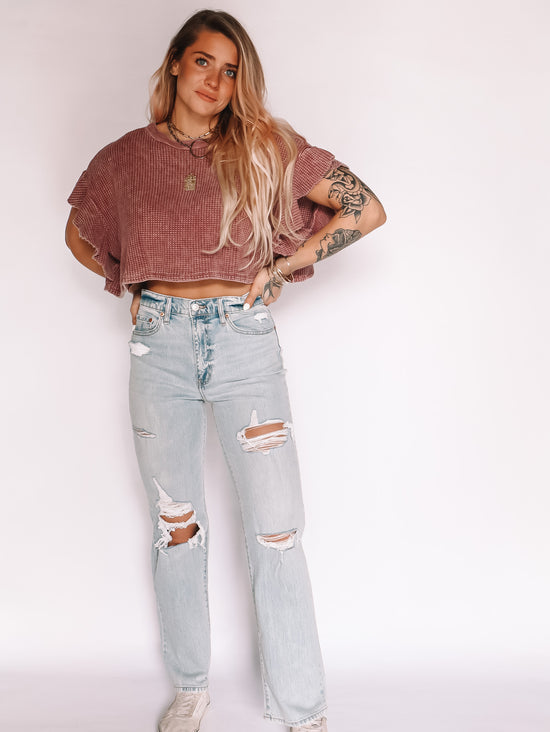Sundaze High Rise Dad Jeans in Motto