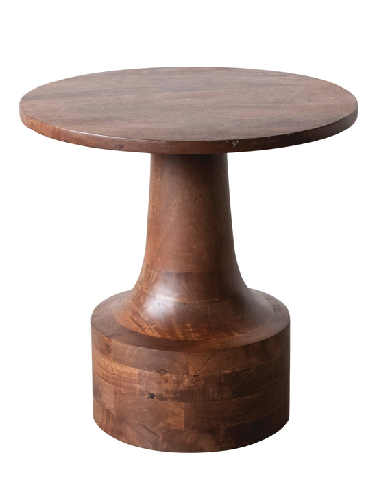 Walnut Finish Wood Side Table