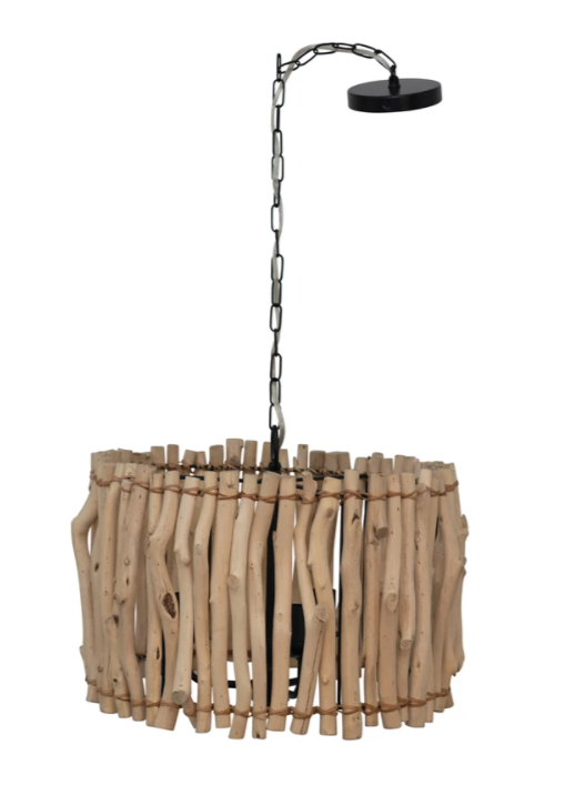 Round Driftwood Pendant Lamp