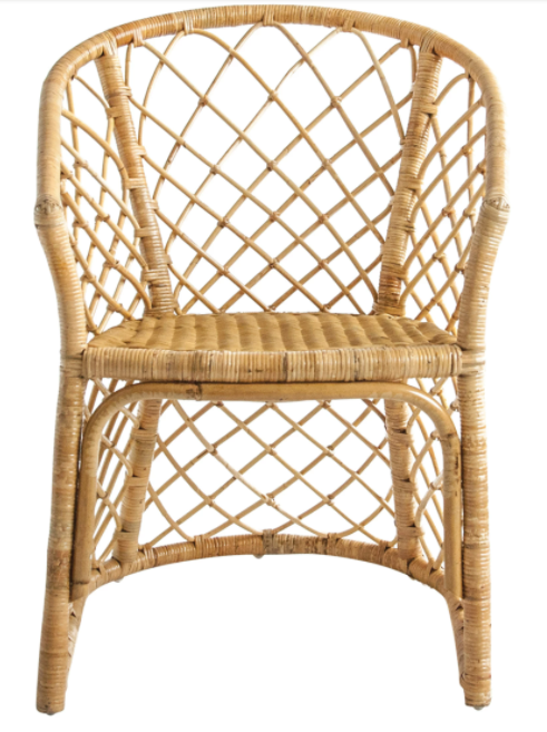 Hand-Woven Rattan Arm Chair